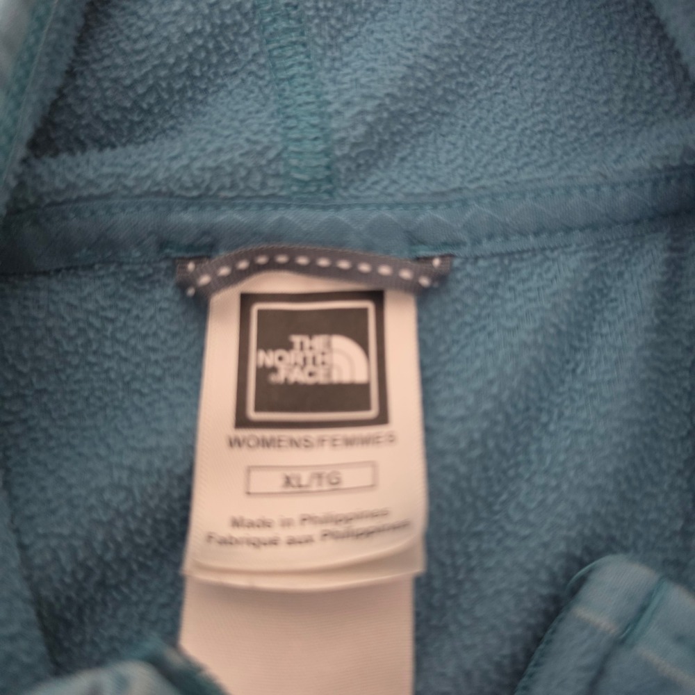 The North Face TKA 100 Fleece Hoodie Womens XL Blue Excellent Thumbholes Zip Up - Picture 2 of 14